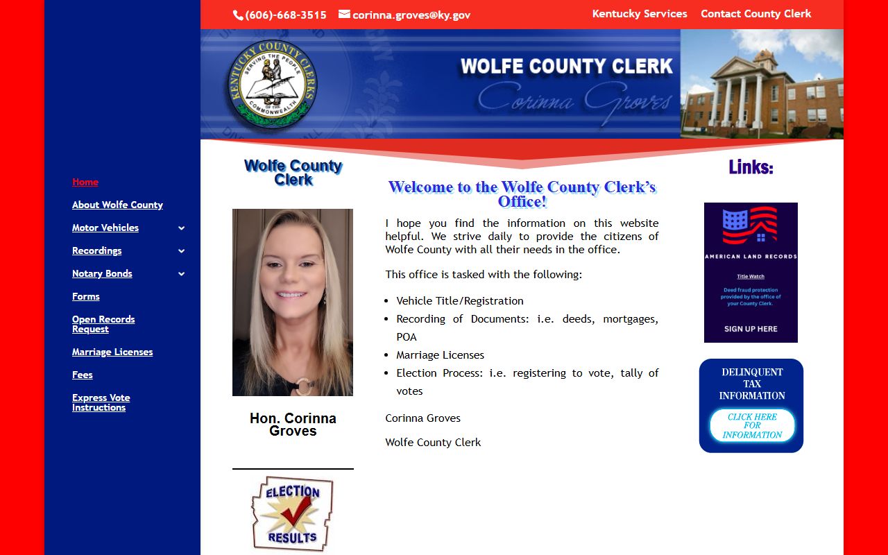 Wolfe County Circuit Court Clerk and county clerk record routing