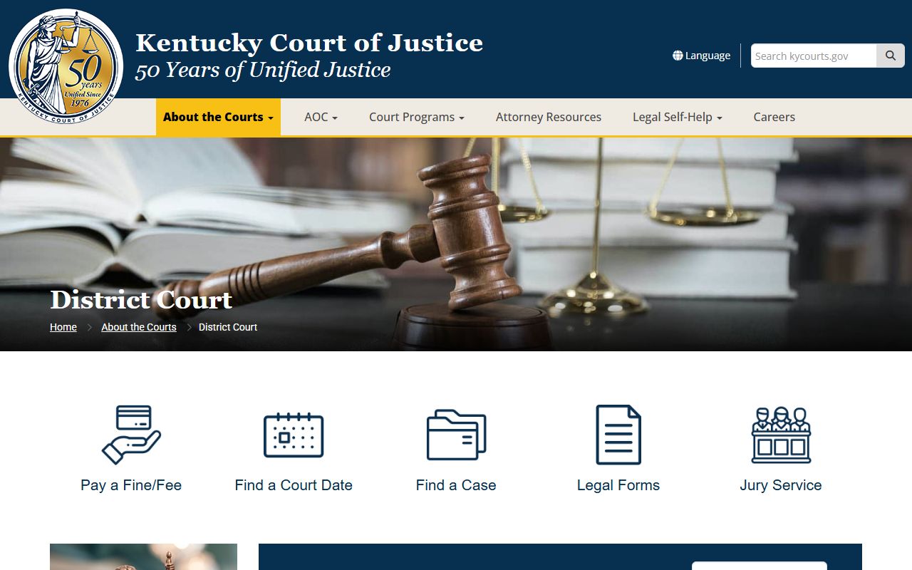 Wolfe County District Court records Kentucky District Court page