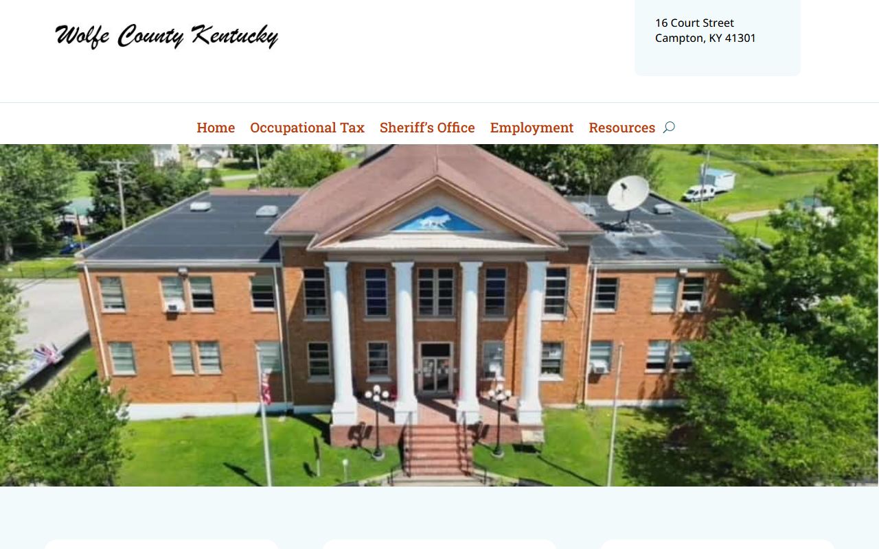 Wolfe County clerk and county records homepage